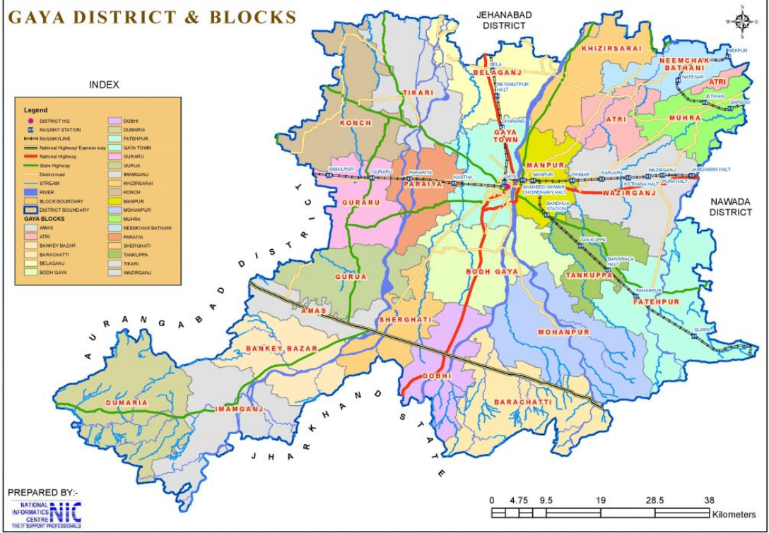 गया map