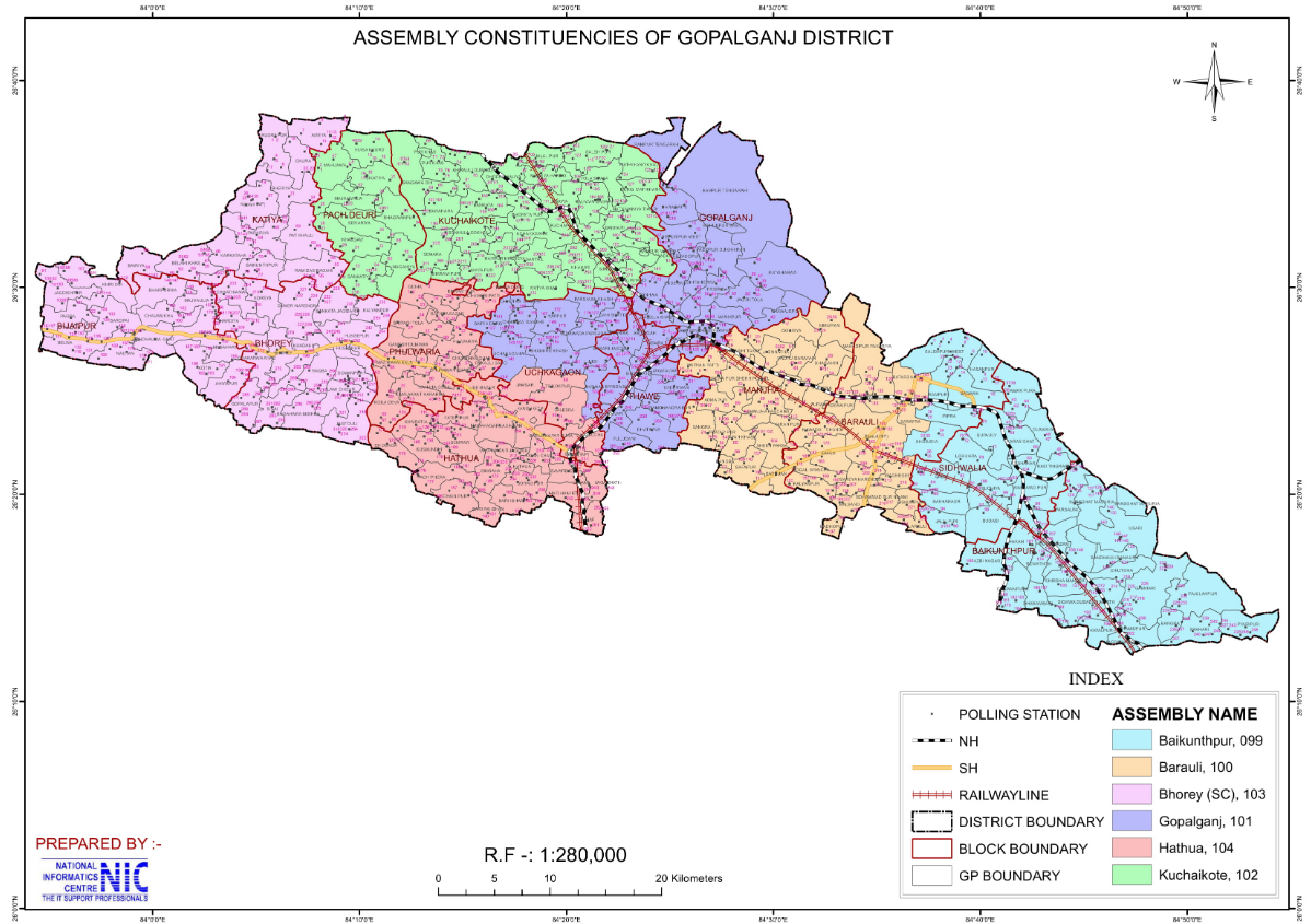 गोपालगंज map